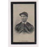 Cigarette card, Smith's, Champions of Sport (Red, multi-backed), type card, F. Rickaby, Jockey ('