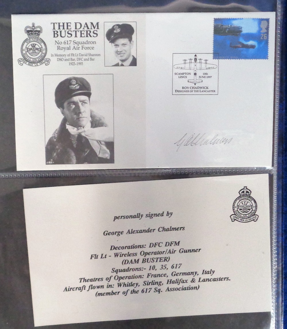 Ephemera, Dambusters, a collection of signed envelopes in modern album inc. 1997 originals, David