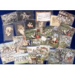 Postcards, Fantasy, a mix of 28 cards inc. babies (20), fantasy heads (8). Heads include b/w Grand