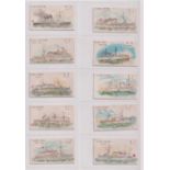 Cigarette cards, Japan, Kimura, Japanese Warships, (all with backs in brown), 10 different, H.J.M.S.