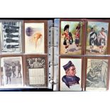 Postcards, a good military and naval mix of approx. 380 cards in modern album. Includes RPs of