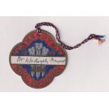 Horseracing, Royal Ascot, a card Royal Enclosure badge for 1899, made out to Sir Willoughby Maycock,