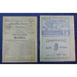Football programmes, West Ham v Millwall 27 Dec 1938 & Millwall v West Ham 27 March 1939, both