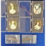 Metal cigarette and trade cards, Wills, (Overseas), Miniatures Female portraits, 4 different, (all