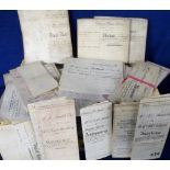 Deeds and documents, miscellaneous, approx 200 documents on vellum and paper to include wills,