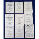 Horseracing, Ascot, a collection of 9 racecards all for the King George VI & Queen Elizabeth