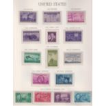Stamps, Collection of mint USA stamps, 1944-1980, housed in a hingeless Lighthouse album. 100s