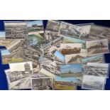 Postcards, Aviation, an airport mix of approx. 40 cards with 25 standard size, 11 continental size