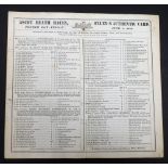 Horseracing, Royal Ascot, Racecard for the 8 June 1849 including The Wokingham Stakes won by Nina