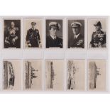 Cigarette cards, Teofani, Famous British Ships & Officers (set, 32 cards) (mostly gd/vg)
