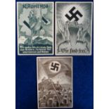 Postcards, Nazi Germany, Anschluss Vote, 10th April 1938, Propaganda cards by Fricker, continental