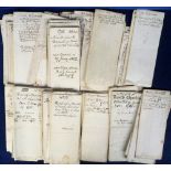 Documents, North Charlton, Northumberland, 100+ small manuscript documents concerning the North