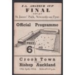 Football programme / autographs, at St James' Park, Newcastle, Crook Town v Bishop Auckland, 19