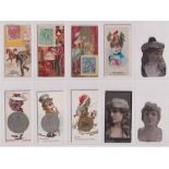 Cigarette cards, USA, Duke's, 18 type cards inc. Coins of all Nations (3), Postage Stamps (3),