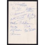 Football autographs, Leeds United, 1968/9, signed menu card from the Celebration Banquet held at the