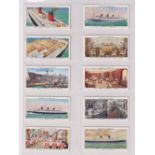 Cigarette cards, Shipping & Naval, 5 sets, Hignett's, Ocean Greyhounds & Sea Adventure, Ogden's,