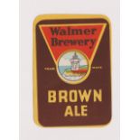 Beer label, Thompson's, Walmer Brewery, Kent, Brown Ale, vertical rectangular, approx 86mm highm (