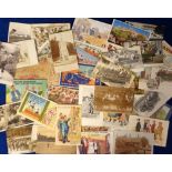 Postcards, a collection of approx. 63 travel related cards with many showing auto buses, some