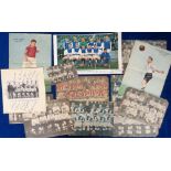 Football autographs, a collection of 14 b/w & colour magazine pictures, mostly early 1950's, various