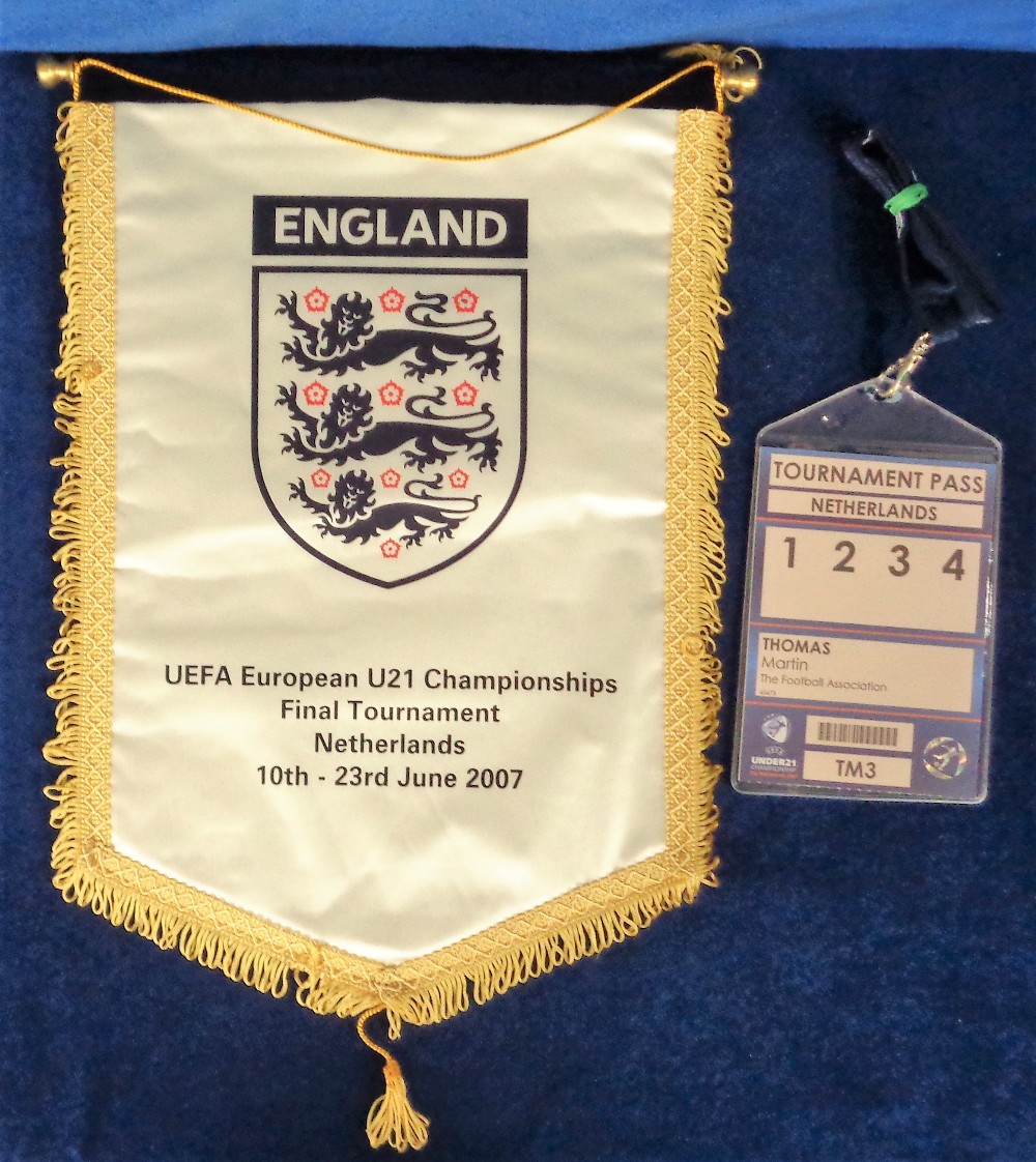 Football pennant, Official England Match Pennant from the UEFA European U21 Championships Final