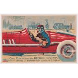 Postcard, Advertising, Motoring, art deco style, scarce TIPO MM tyres, pu 1928 (gd/vg)
