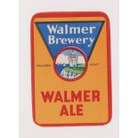 Beer label, Thompson's, Walmer Brewery, Kent, Walmer Ale vertical rectangular label, approx 86mm