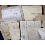 Deeds, documents, indentures, Devon 65+ paper and vellum documents 1661 to 1962 wills, property