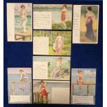 Postcards, Brynolf Wennerberg, Glamour, chromo Bathing Girls, UB, pu (some wtf, gd) (8)