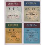 Football tickets, Chelsea home tickets, 1956/7, 4 tickets, v Wolves 20 Oct 1956 (gd), Arsenal 25 Dec