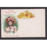 Advertising postcard, Wills, 'Gold Flake Tobacco & Cigarettes', original illustrated card showing