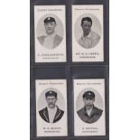 Cigarette cards, Taddy, County Cricketers, Warwickshire, 4 cards, C Charlesworth, Mr W H Harris, W G