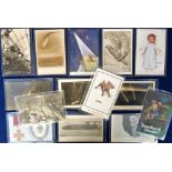 Postcards, Aviation, a Zeppelin selection of 15 cards with 5 RPs, inc. Zeppelin raid and ship