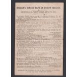 Horseracing, Royal Ascot, Racecard for 11 June 1834 including The Banquet Stakes, won by Mammoth (