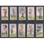 Cigarette cards, Churchman's, Prominent Golfers (set, 50 cards) includes Walter Hagen, Bobby Jones