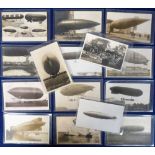 Postcards, Aviation, a mixed airship collection of 15 cards with RPs of Gamma (2), Parseval (2) (
