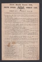 Horseracing, Royal Ascot, Racecard for 16 June 1840 including St James's Palace Stakes, won by