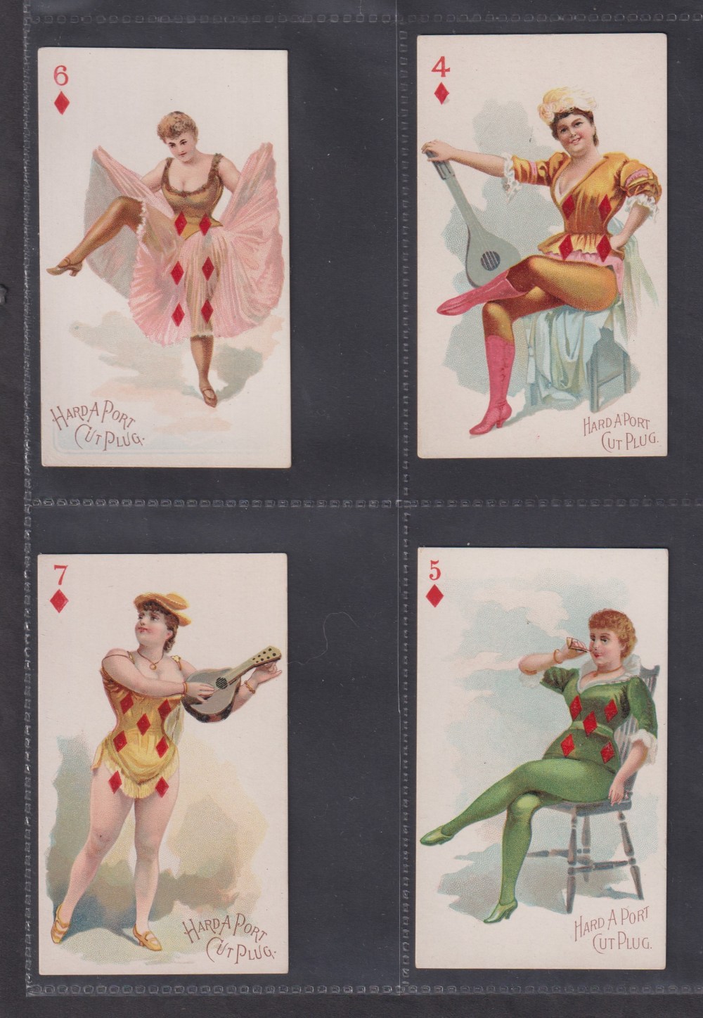 Cigarette cards, USA, Moore & Calvi, Beauties, Playing Card Inset, Set 3, 'Hard A Port' brand issue, - Image 9 of 26