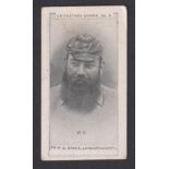 Cigarette card, Gabriel, Cricketers Series, type card, no 8 Dr. W.G. Grace (slight horizontal crease