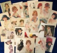 Postcards, a mixed glamour selection of approx. 33 cards mainly WW1 period to 1920s. The majority