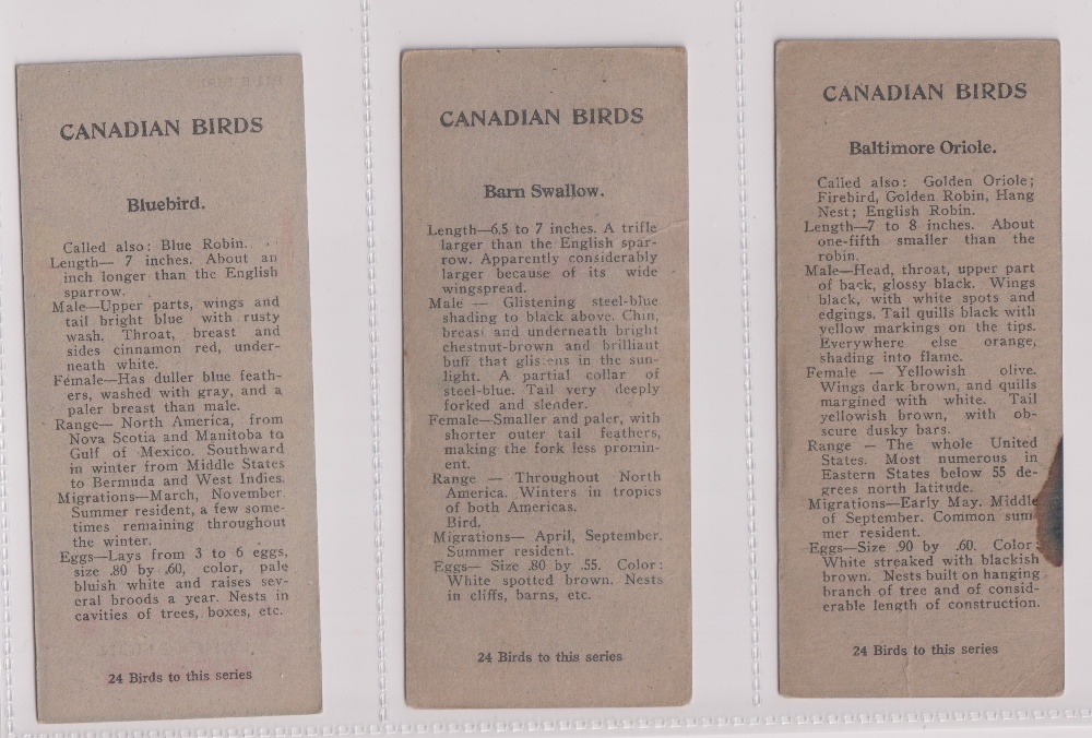 Trade cards, Canada, Cowan's, Canadian Bird Series (10/24, fair/gd), Chicken Cards (14/24, - Image 2 of 24
