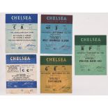 Football tickets, Chelsea home tickets, 1957/8, 5 tickets, v WBA 11 Sept 1957, Portsmouth 25 Dec