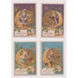 Trade cards, Liebig, Harlequin Costumes in Quarter Moon, Ref S148, Belgium edition (set, 6 cards) (