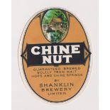 Beer label, Shanklin Brewery, Isle of Wight, a scarce Chine Nut, vertical oval, approx 88mm high (