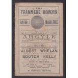 Football programme, at Prenton Park, Tranmere, Wirral Railway v Garston Gas Works, 21 March, 1914,