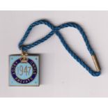 Horseracing, Royal Ascot, enamel badge for Ascot Private Stand 1947, with original cord still