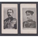 Cigarette cards, Goodbody's, Boer War Celebrities (Multi backed), both 'Light Brigade' backs, two