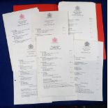 Horseracing memorabilia, a folder containing 38 Windsor Castle Royal Ascot Carriage Listings for