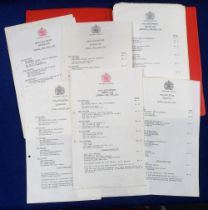 Horseracing memorabilia, a folder containing 38 Windsor Castle Royal Ascot Carriage Listings for