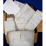 Deeds, documents, indentures, East Yorkshire, 90+ items of vellum and paper documents all concerning