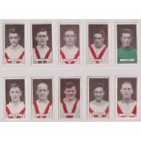 Cigarette cards, Pattreiouex, Footballers Series (9 with brown caption, one with blue), 10 cards all